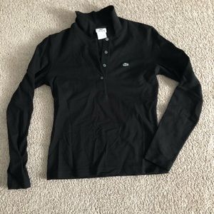 Women’s long sleeve Lacoste black polo